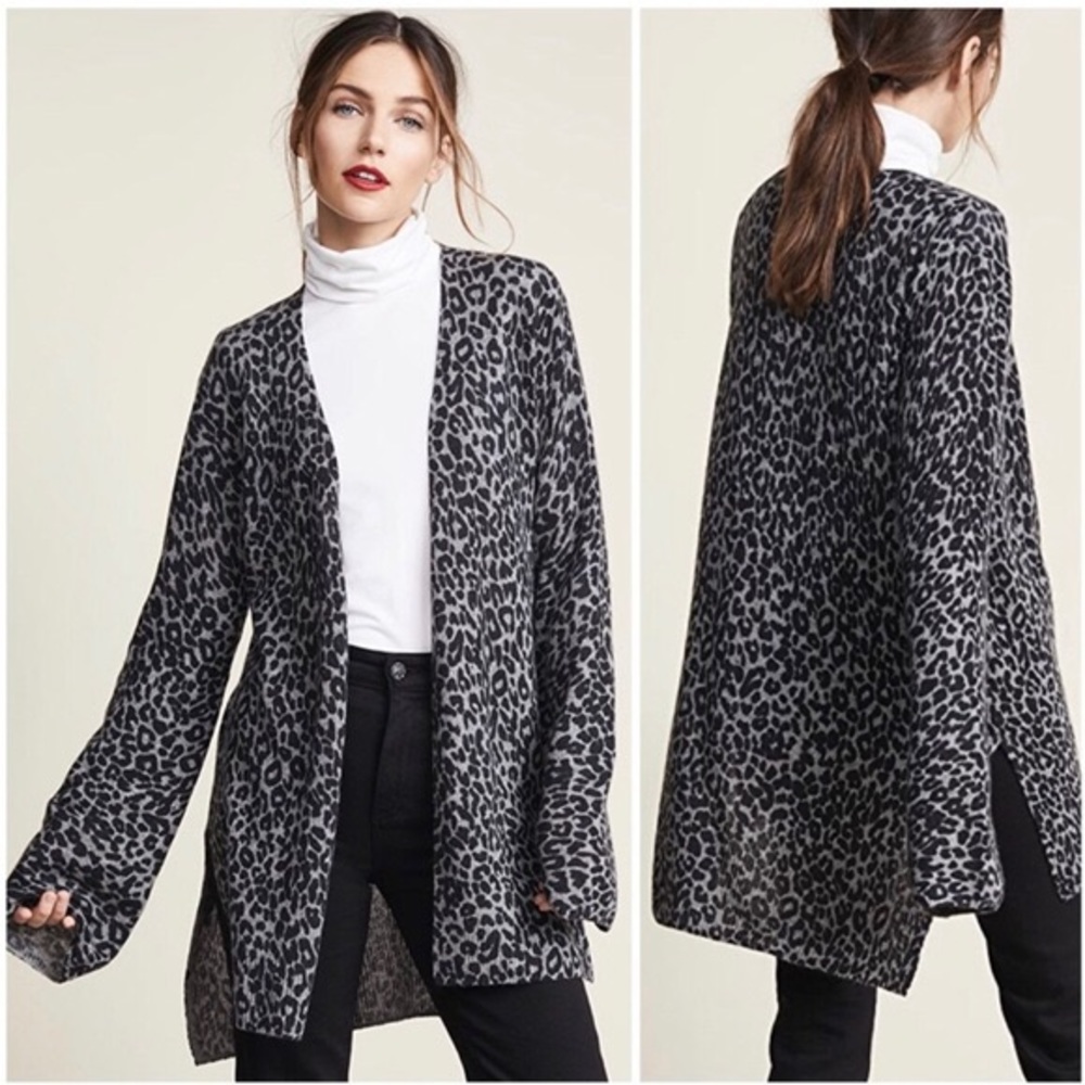 NWT Skull Cashmere Lena Cardigan Sweater Grey Black size S